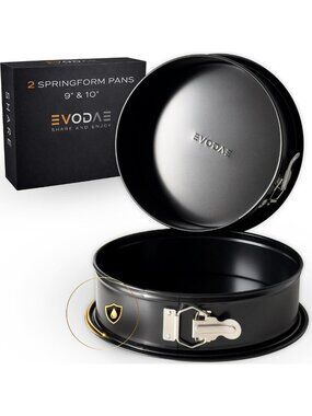 Nonstick Springform Cake Pan Set - 9 & 10 Inch, Leakproof, Removable Bottom